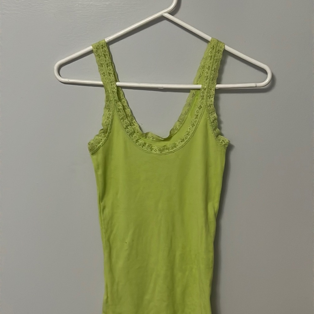 Neon green lace cami Aeropostale